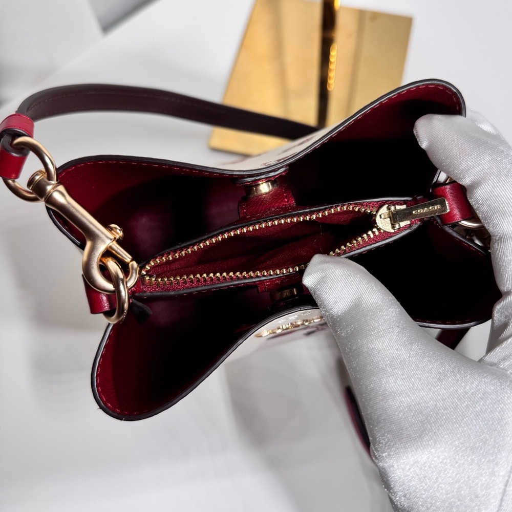 โฃ๏ธSOLD - Coach Mini Town Bucket Bag with Ladybug Floral Print - Picture 8 of 11